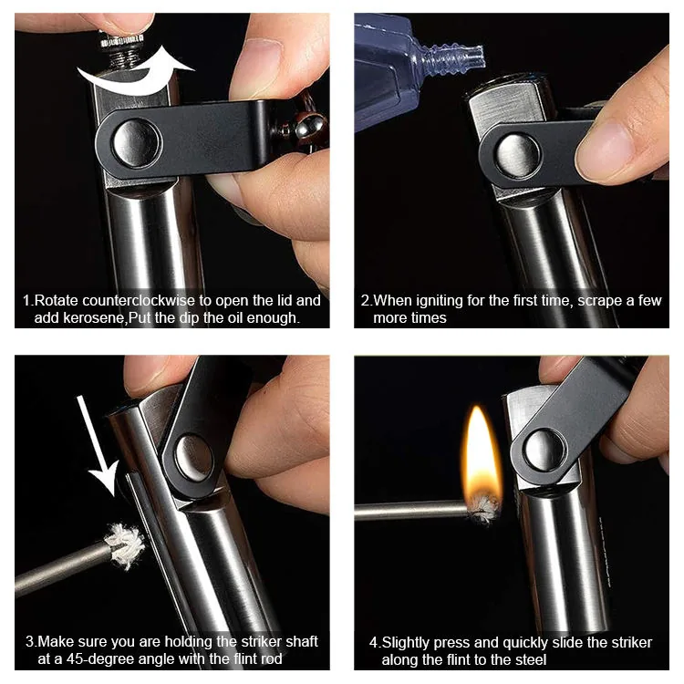 Permanent Match Lighter Keychain — Silver view 5
