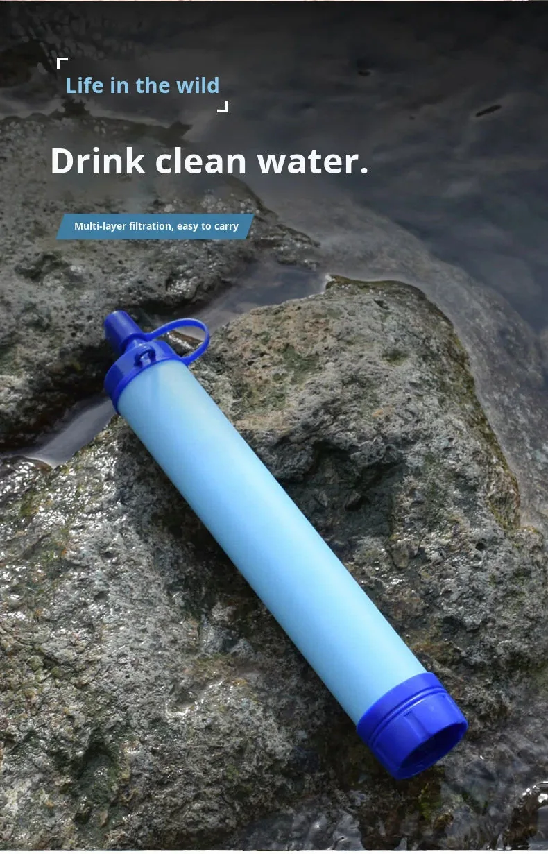 Portable Outdoor Water Filter — Blue view 6
