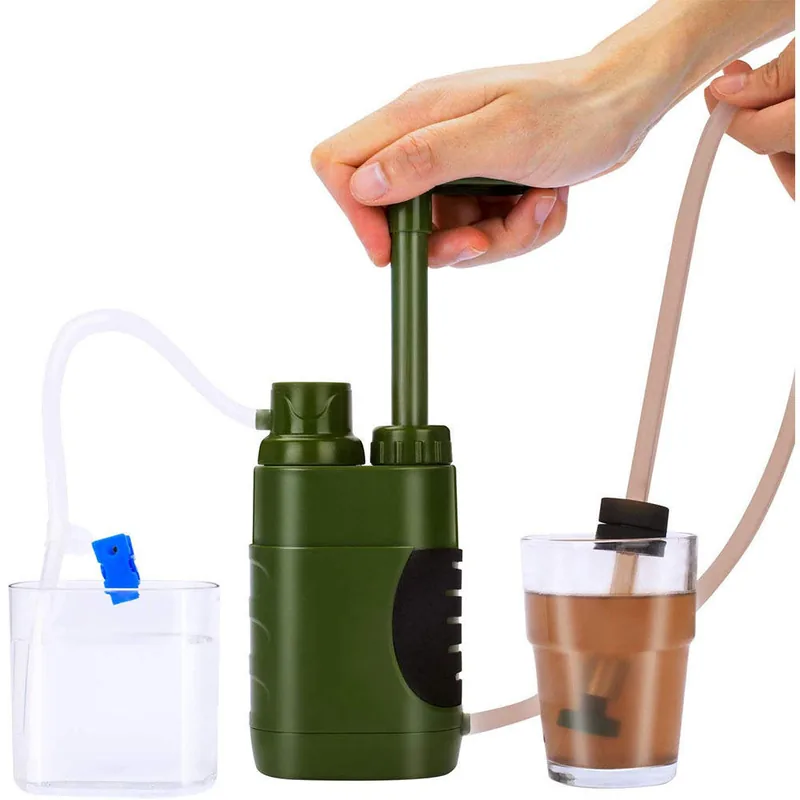 4-Stage Water Filter Pump Emergency — Green — Survival & Outdoor Tools