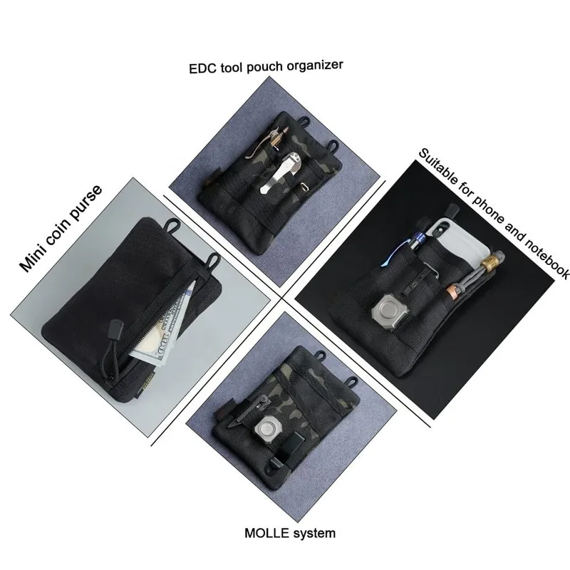 Zippered EDC Tool Storage Pouch with 4-6 Compartments view 4