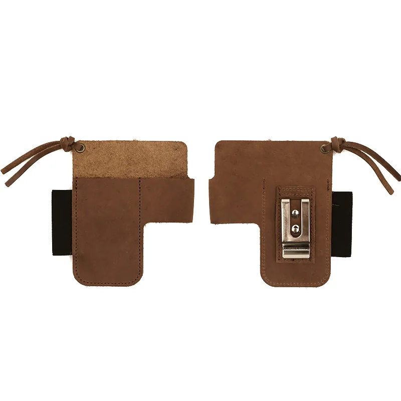 Genuine Leather Belt Tool Pouch for Flashlight and Knife view 2