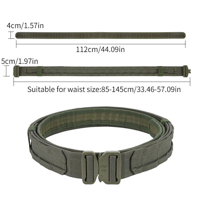 Nylon MOLLE Battle Belt — Black view 3
