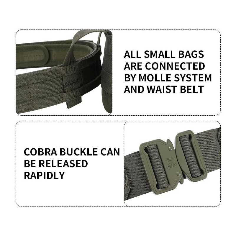 Nylon MOLLE Battle Belt — Black view 5