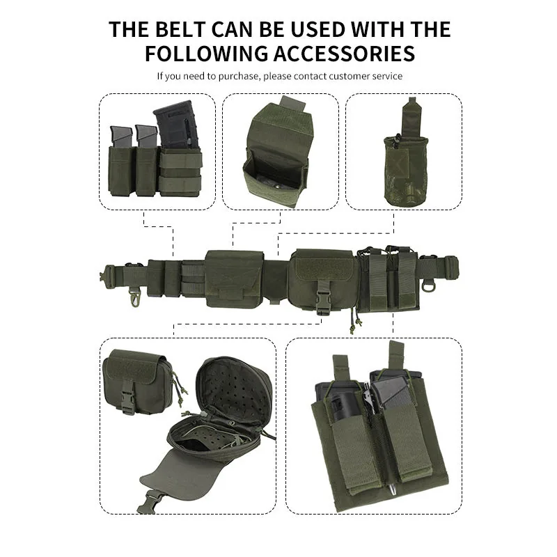 Nylon MOLLE Battle Belt — Black view 6