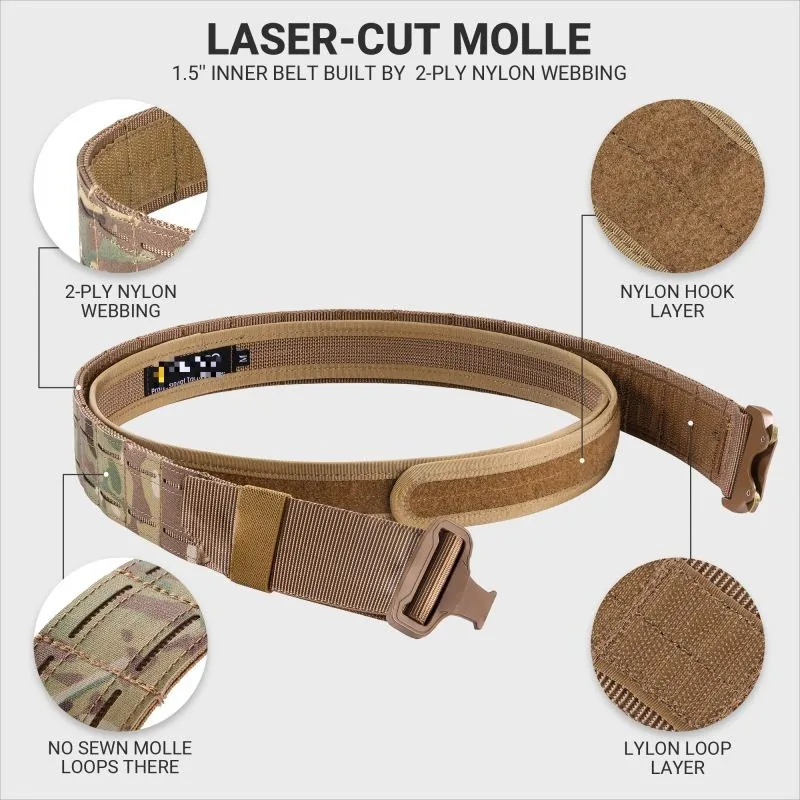 Two-in-One Tactical Waist Belt — Black view 2