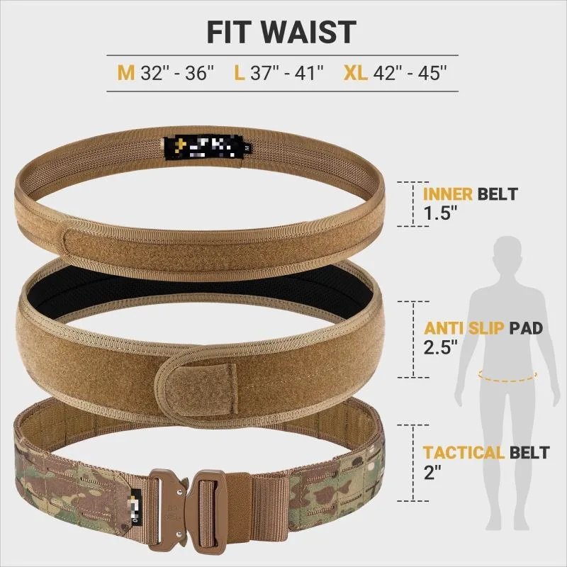 Two-in-One Tactical Waist Belt — Black view 3
