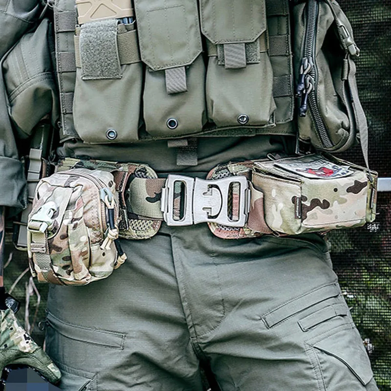 Solid Color Nylon Duty MOLLE Belt — Black view 3