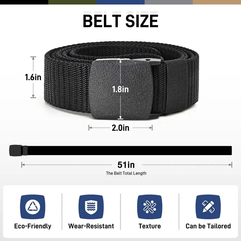 Luxury Woven Tactical Belt 3.8cm — Black view 2