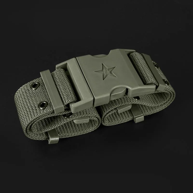 Canvas Woven Tactical Training Belt — Black view 2