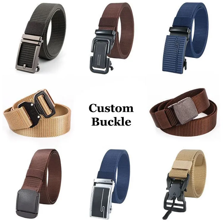 Custom Logo Plastic Buckle Casual Belt — Black view 6