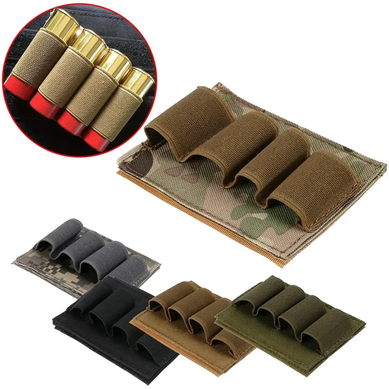 MOLLE 12Ga 20Ga Shotgun Shell Holder, 4-Round Ammo Pouch — Tactical Accessories