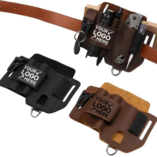 EDC Genuine Leather Survival Waist Pouch — Tactical Accessories