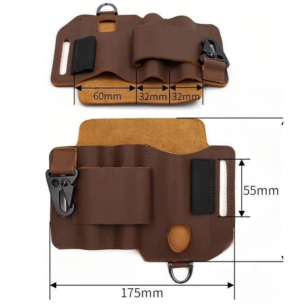 EDC Genuine Leather Survival Waist Pouch view 2