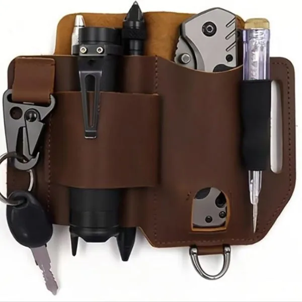 EDC Genuine Leather Survival Waist Pouch view 6
