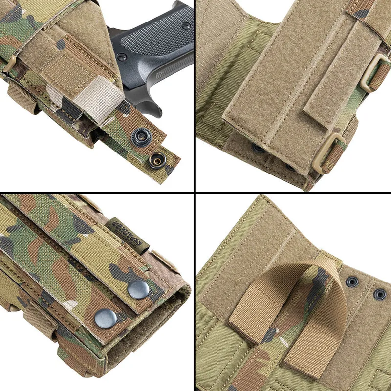 Adjustable Mini MOLLE Drop Leg Panel with Right-Hand Holster Pouch view 4