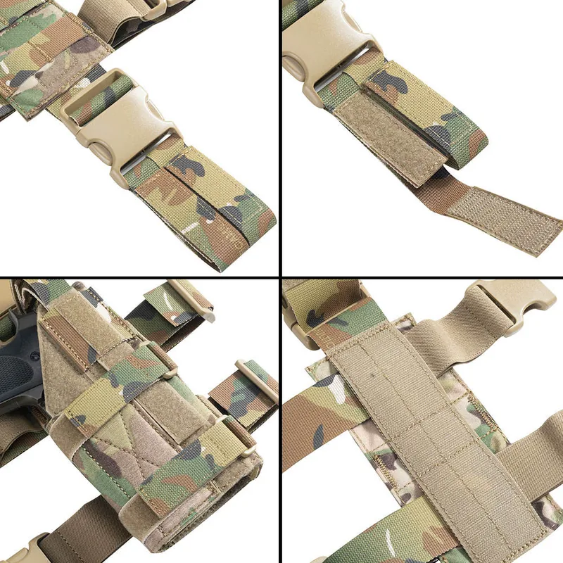 Adjustable Mini MOLLE Drop Leg Panel with Right-Hand Holster Pouch view 5