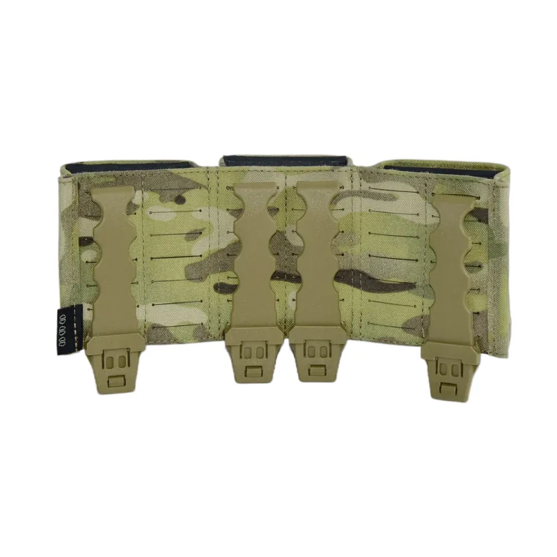 Laser-Cut MOLLE Front Panel with Triple 5.56 Magazine Pouches and Elastic K-Clips view 3