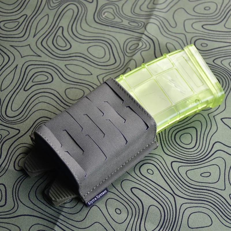Laser-Cut MOLLE Front Panel with Single 5.56 Magazine Pouch and Elastic K-Clip view 2