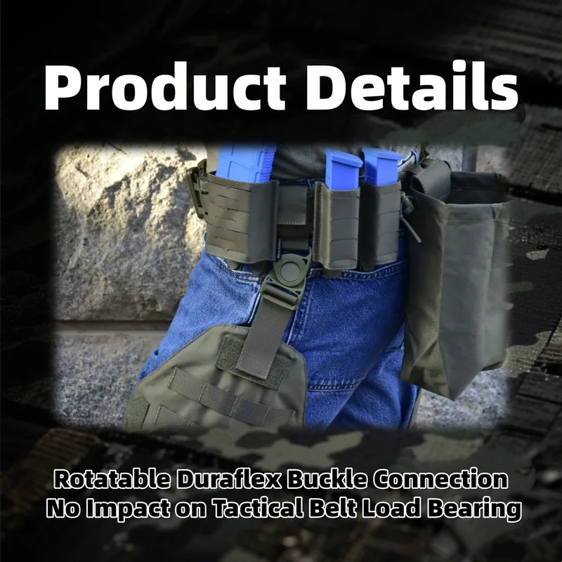 Thigh Protector Module (No Armor Insert) with Zipper Opening for Tactical Belt MOLLE view 4