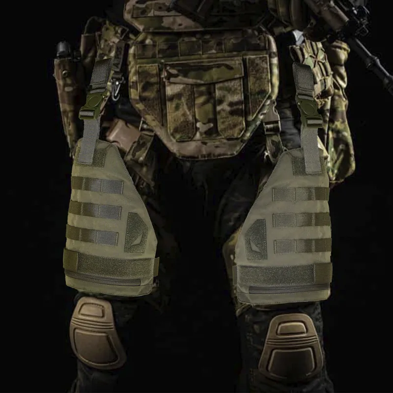 Thigh Protector Module (No Armor Insert) with Zipper Opening for Tactical Belt MOLLE view 5