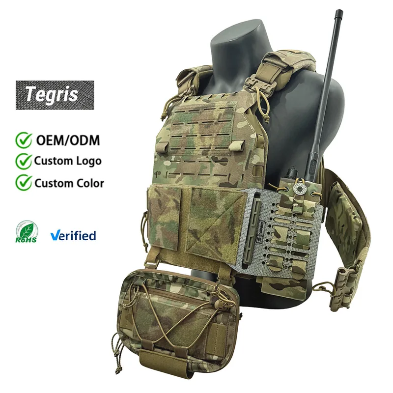 Lightweight Tegris Vest Side Panel with Laser-Cut 2x2 MOLLE Grid view 2