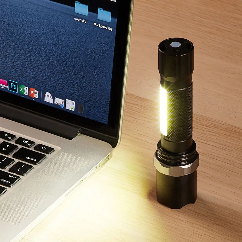Zoomable Super Bright Mini COB LED Torch Flashlight view 3