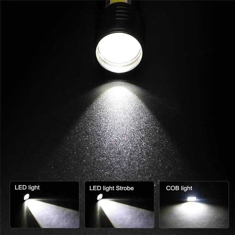 Zoomable Super Bright Mini COB LED Torch Flashlight view 5