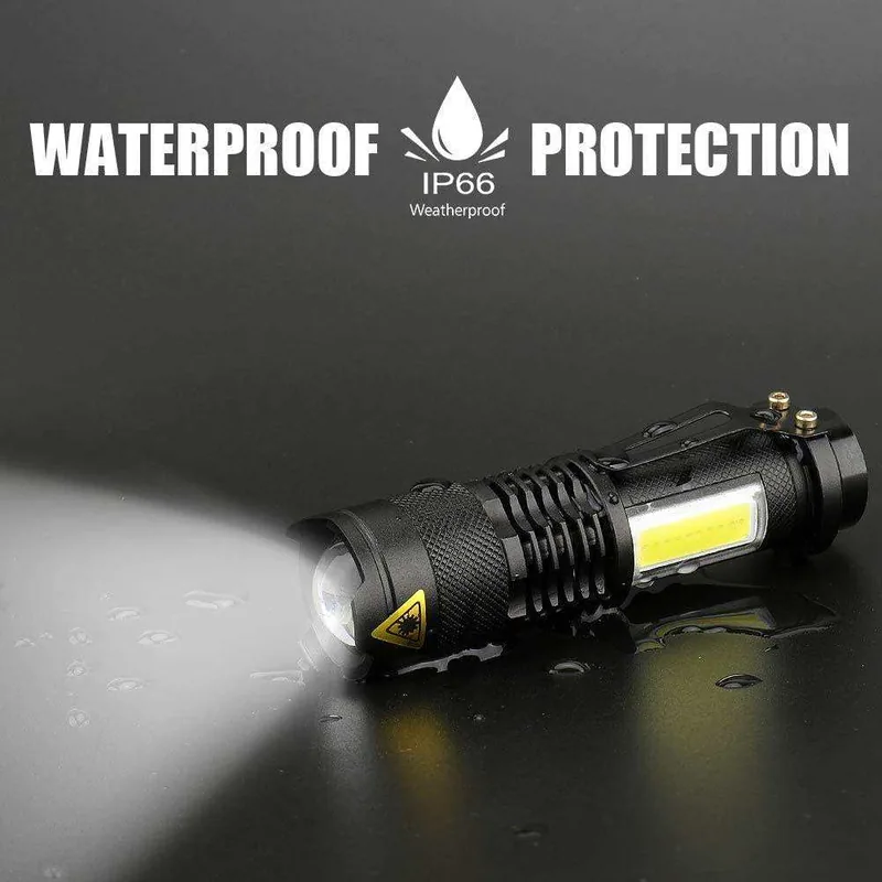 Zoomable Super Bright Mini COB LED Torch Flashlight view 6