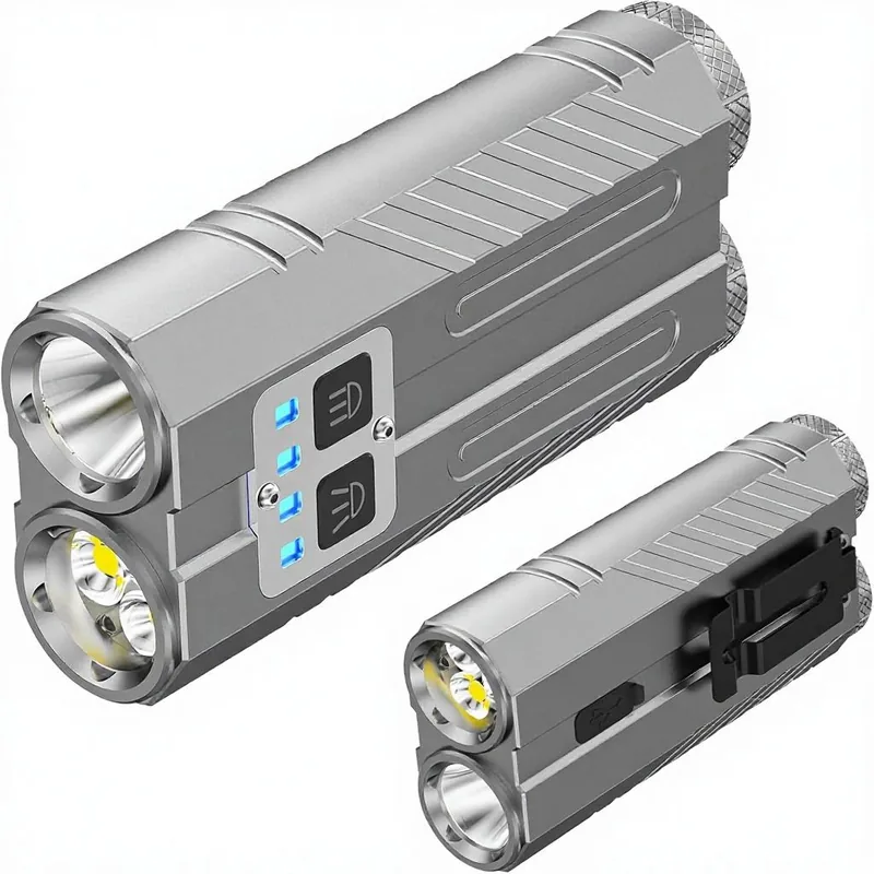 3100 Lumen USB Type-C Rechargeable Tactical Flashlight (7 Modes, Grey) — Tactical Accessories