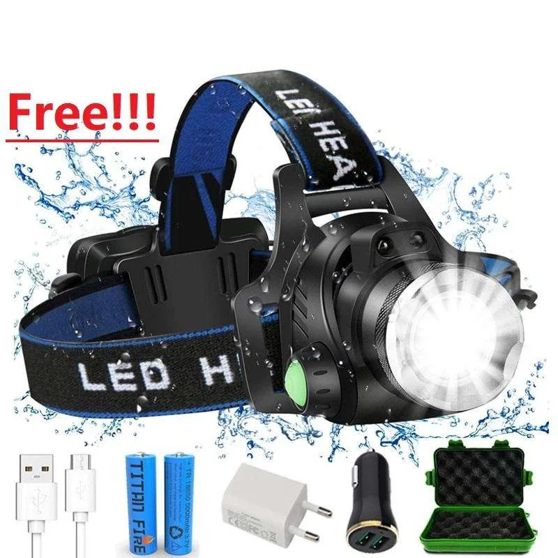 Zoomable Sensor Hunting Headlamp (2x18650, Waterproof) view 2