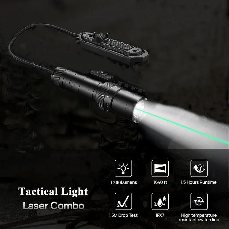 Tactical Red/Green Dot Laser Sight with Integrated LED Flashlight view 4