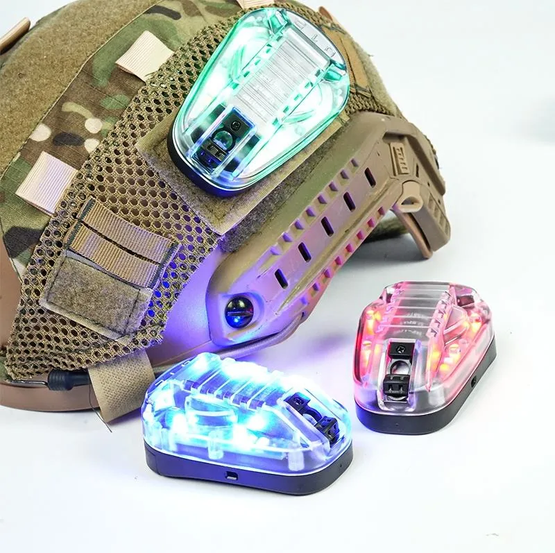 Survival Signal Helmet Light with Red/Green/Blue + IR Strobe (TKHS6) view 3
