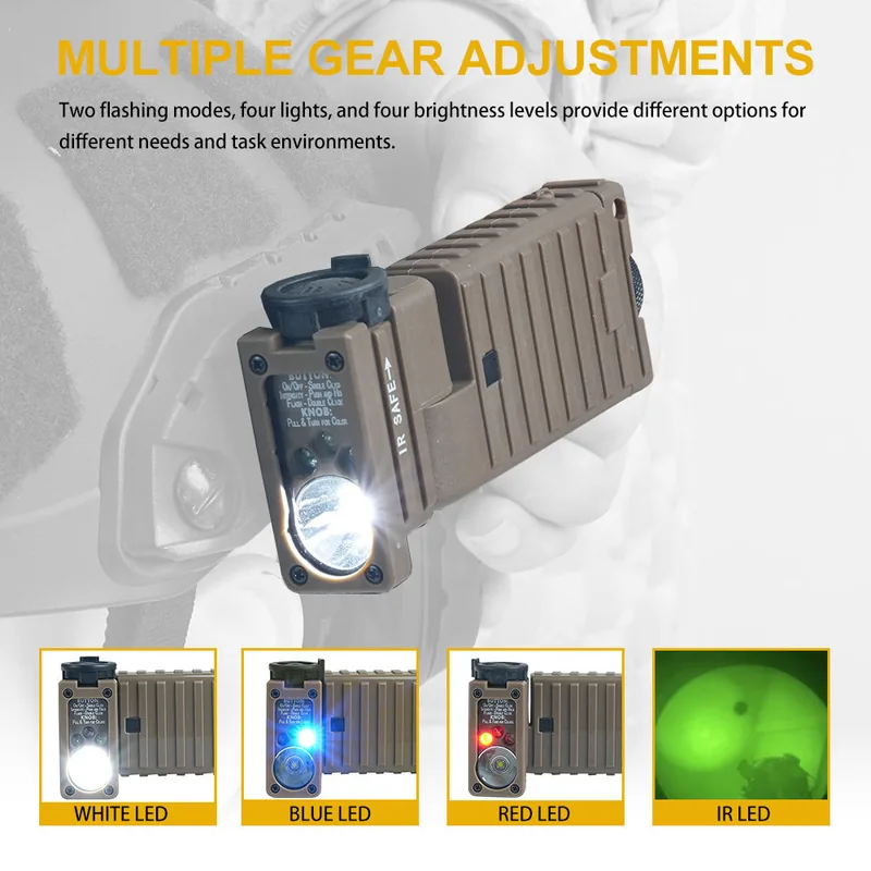 Rattlesnake Multi-Function Mini Tactical Camping Signal Light (3-Color + IR) view 5