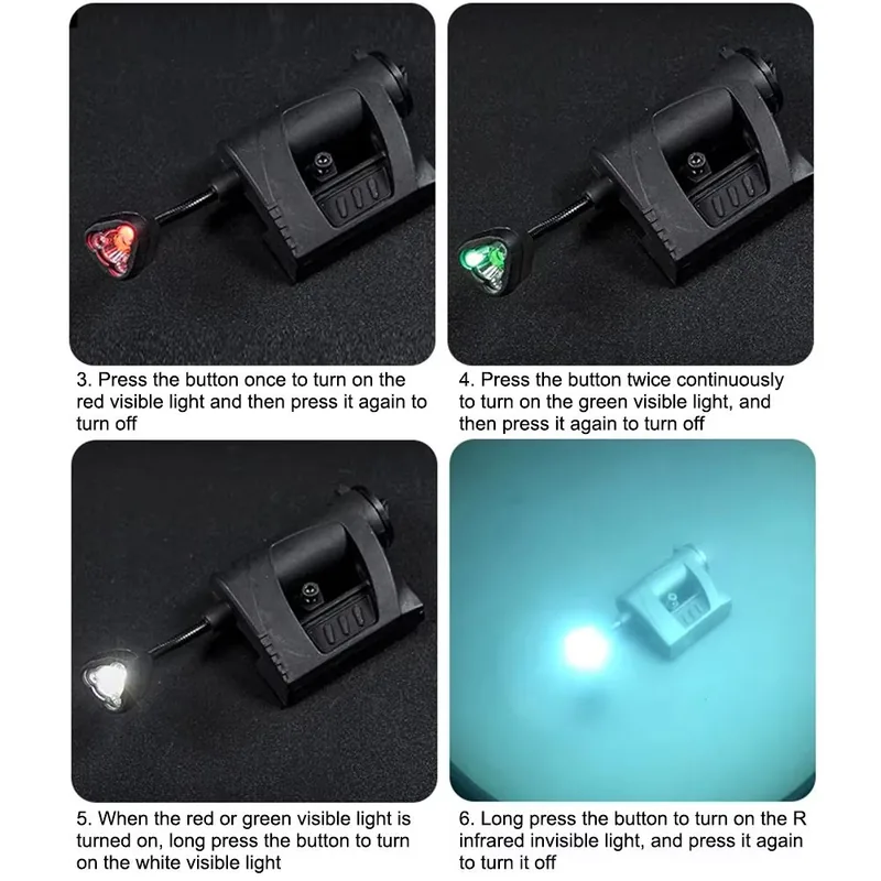 Lightweight Waterproof Tactical Helmet Signal Light (RGB + IR, SXD-XHD) view 3
