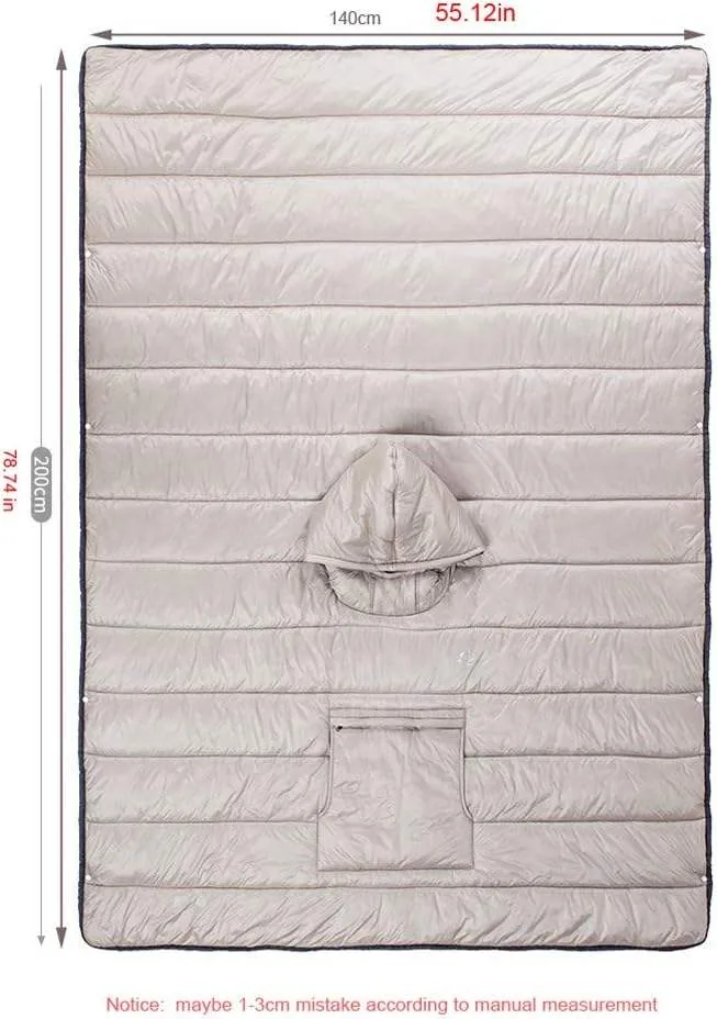 Windproof Quilted Hooded Cloak Blanket — Camo view 3