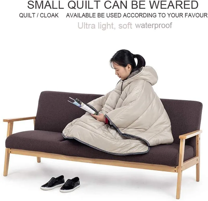 Windproof Quilted Hooded Cloak Blanket — Camo view 4