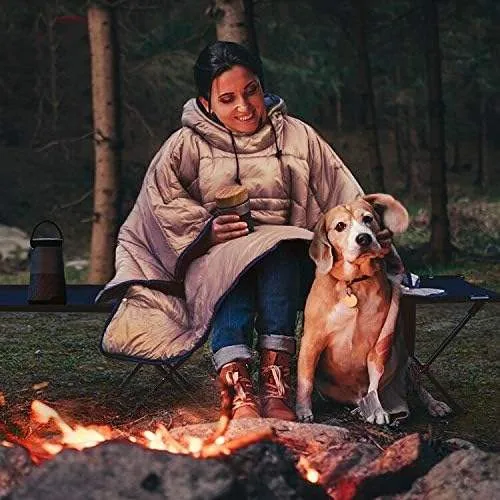 Windproof Quilted Hooded Cloak Blanket — Camo view 5