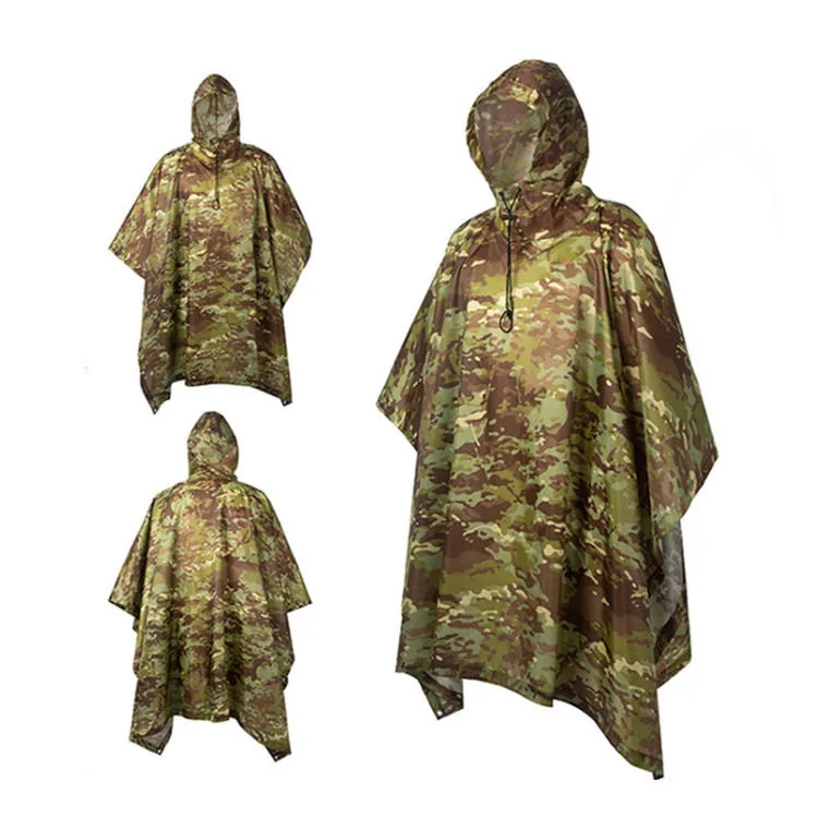 Waterproof Camouflage Raincoat Poncho — Camo view 2