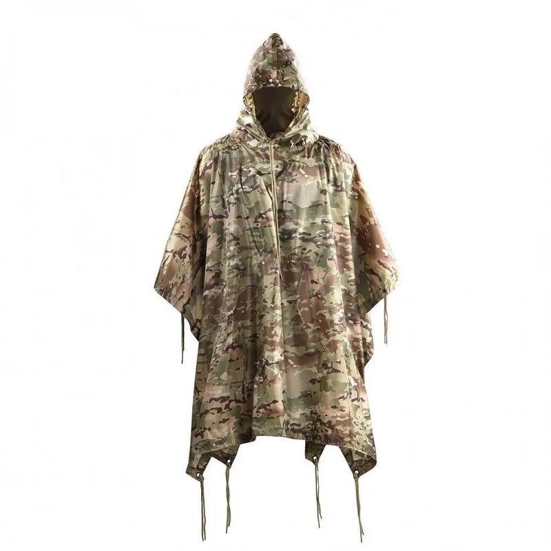 Waterproof Ripstop Tactical Poncho — Camo — Tactical Camping