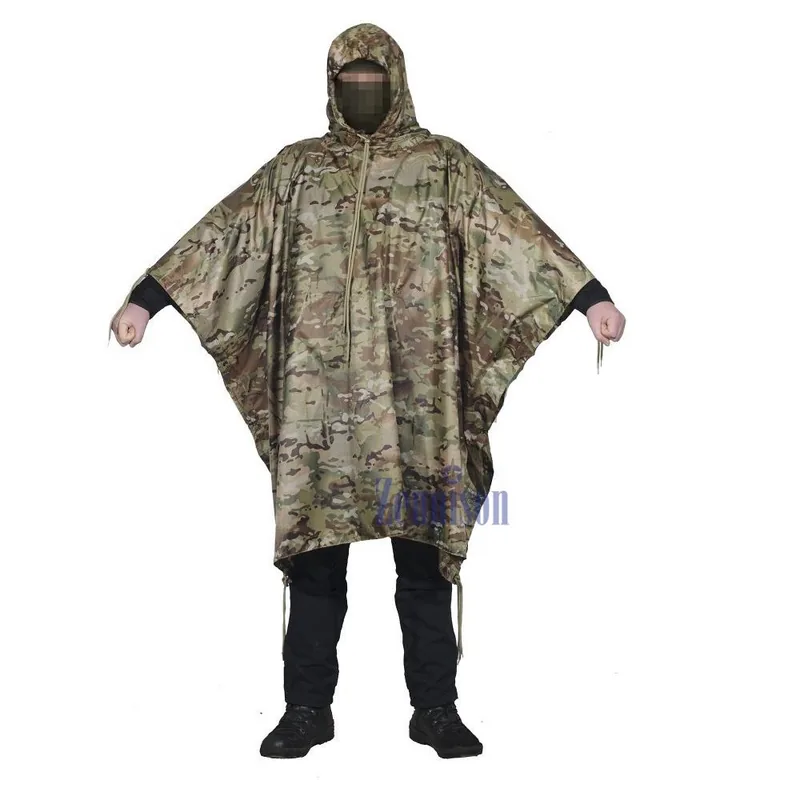 Waterproof Ripstop Tactical Poncho — Camo view 2