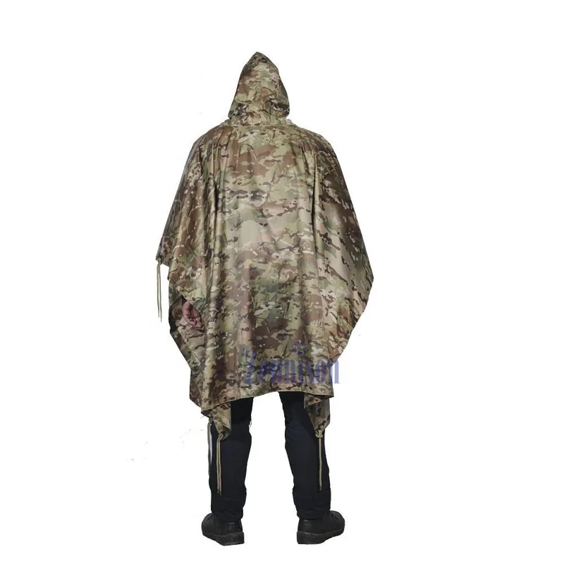 Waterproof Ripstop Tactical Poncho — Camo view 3