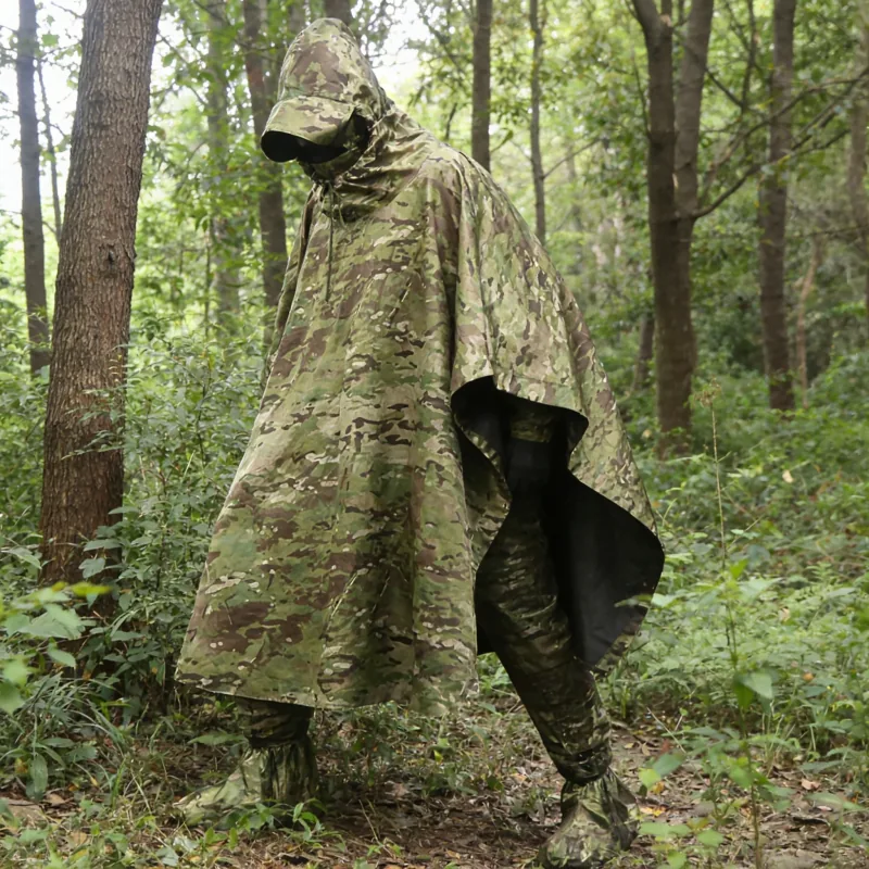 Anti-Thermal IR Camouflage Poncho — Camo view 6