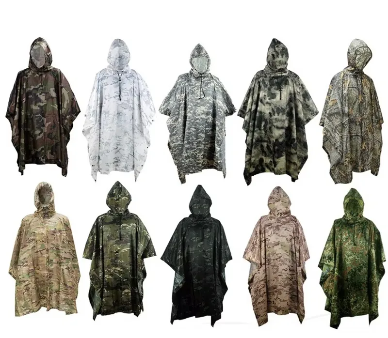 Waterproof Camouflage Adult Poncho 3-in-1 — Camo view 6