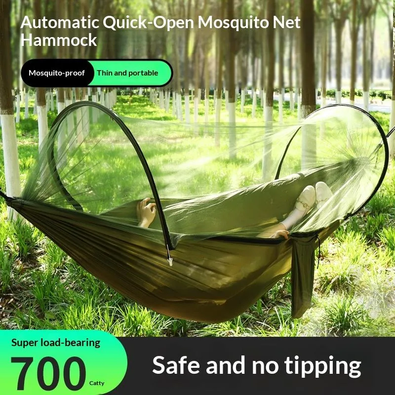 Anti-Rollover Mosquito Hammock — Green — Tactical Camping