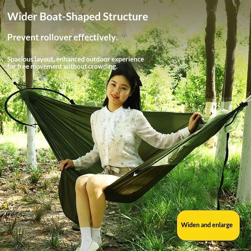 Anti-Rollover Mosquito Hammock — Green view 4