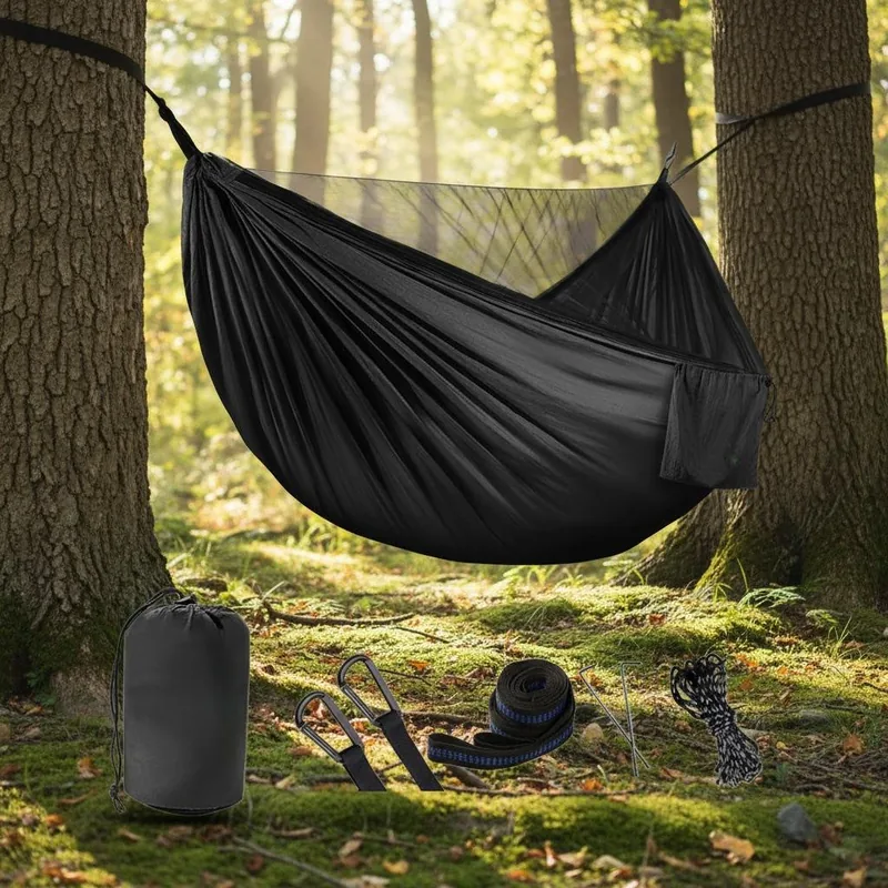 Mosquito Proof Camping Hammock — Green view 2
