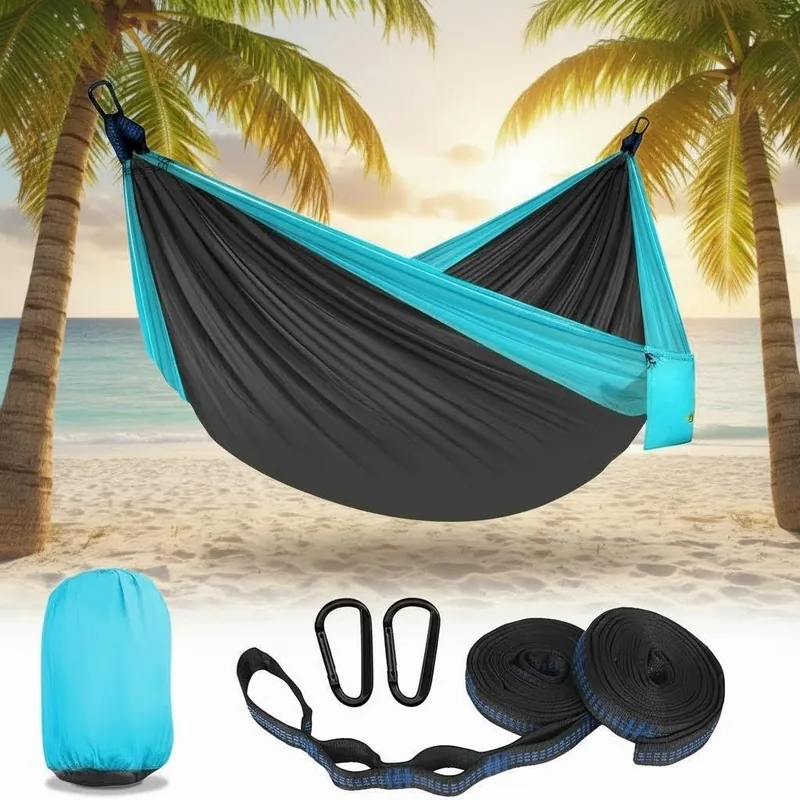 Mosquito Proof Camping Hammock — Green view 4