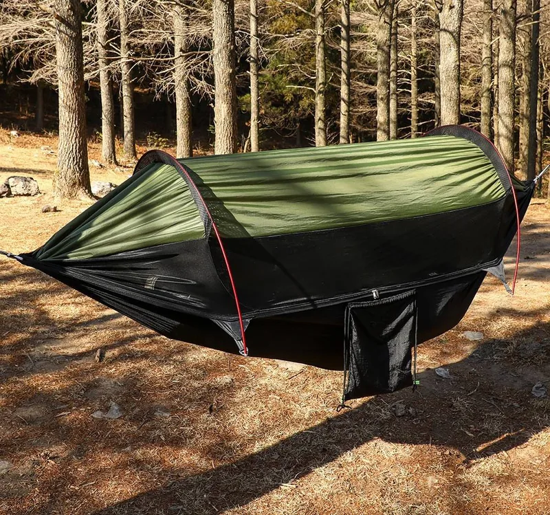 Portable Hanging Tent Hammock — Army Green — Tactical Camping