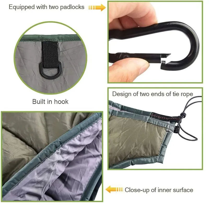 Heavy Duty Safety Net Hammock 2 Person — Black view 6
