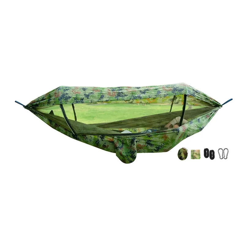 Lightweight Nylon Camping Hammock — Green — Tactical Camping